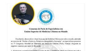 Dr. Reginaldo Filho, realiza tradução do documento do Consenso de Paris